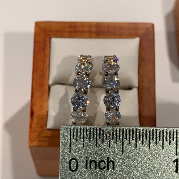 Uternity Hoop Earrings Sterling Silver 925 14K YG - Picture 8 of 12